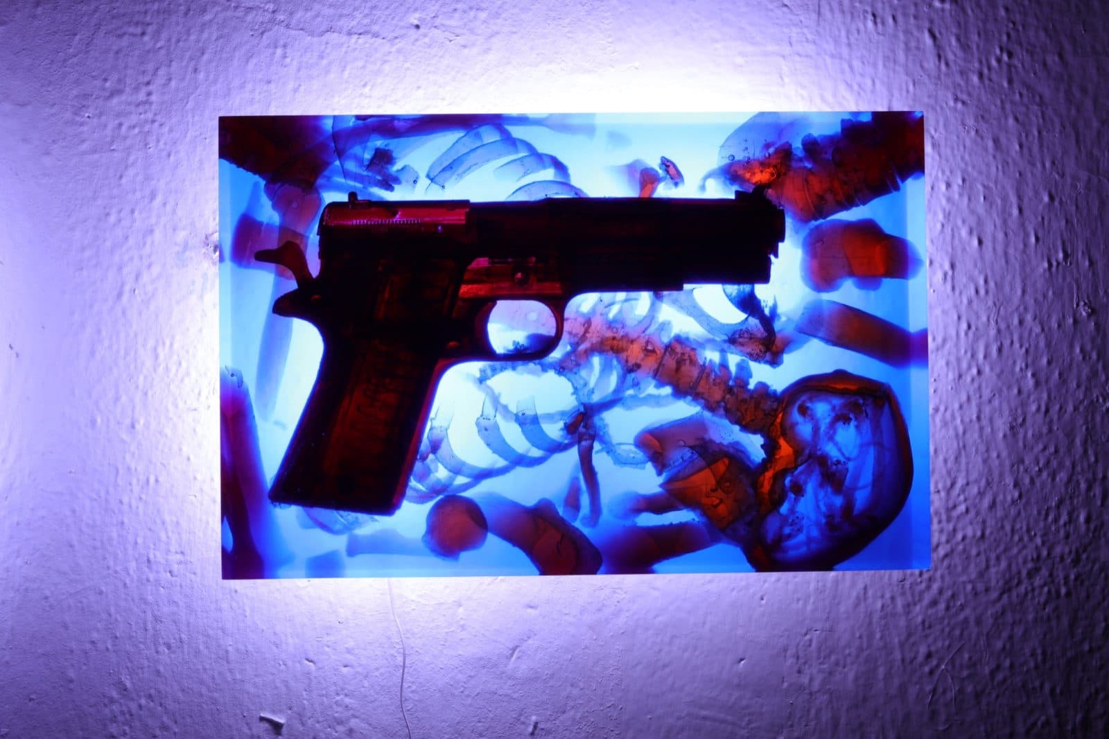 Gun and skeleton